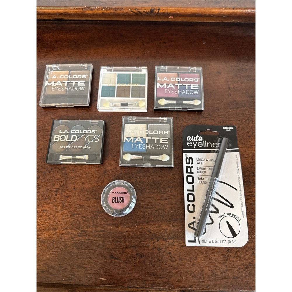 7 Pc. L.A. Colors Matte, Bold Eye Block Eyeshadow, Eyeliner & Blush